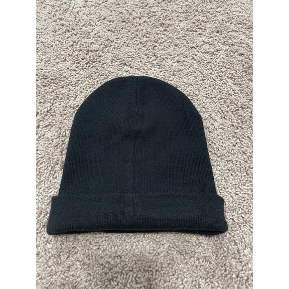 Timberland Beanie Hat Mens Black On White Classic Slouch Patch Logo T101714C - Picture 2 of 3